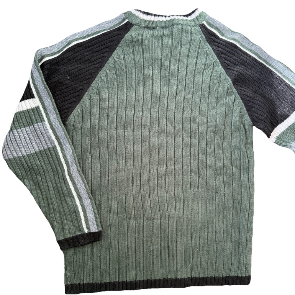 Vintage Y2K Sweater Mens S Green Skater Grunge‎ Ribbed GNARLY Streetwear Unisex - Picture 2 of 7